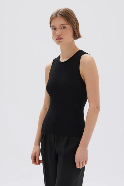 Faye Knit Tank BLACK