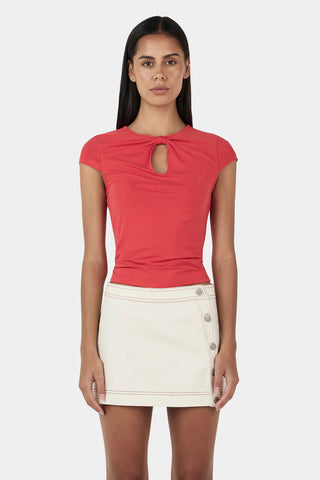 Rina Keyhole Tee TANGO RED