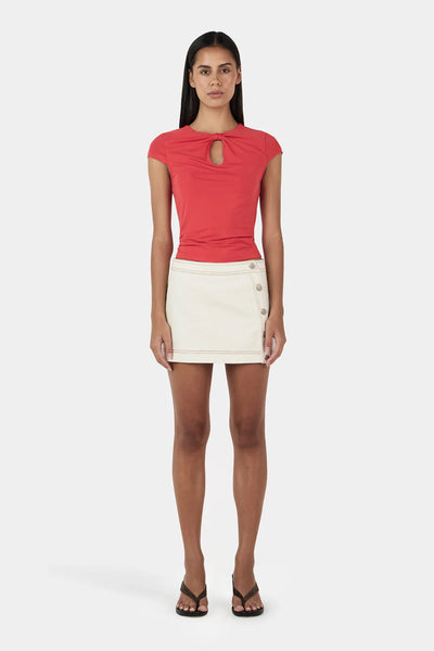 Rina Keyhole Tee TANGO RED