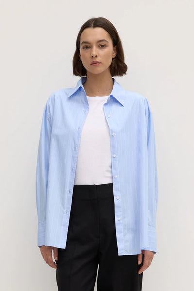 Otis Poplin Stripe Shirt BAHAMA/WHITE