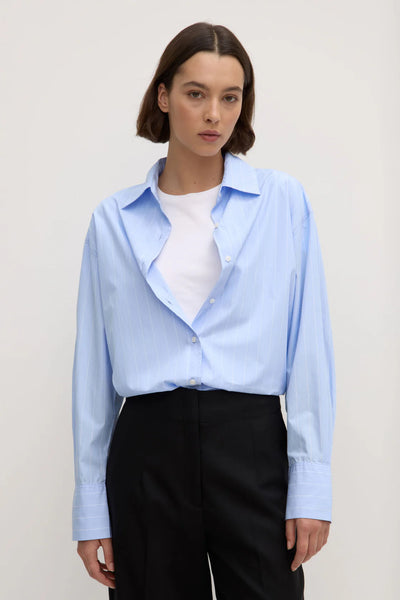 Otis Poplin Stripe Shirt BAHAMA/WHITE