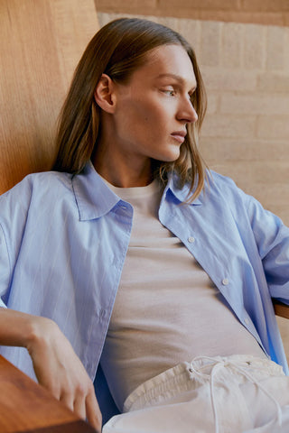 Otis Poplin Stripe Shirt BAHAMA/WHITE