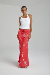 Relaxed Maxi Skirt RED DRAGON OF HEARTS