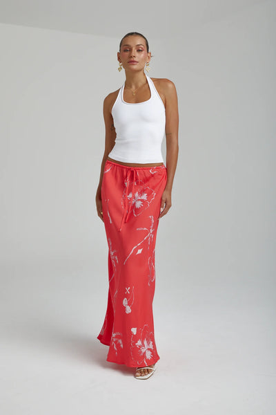 Relaxed Maxi Skirt RED DRAGON OF HEARTS