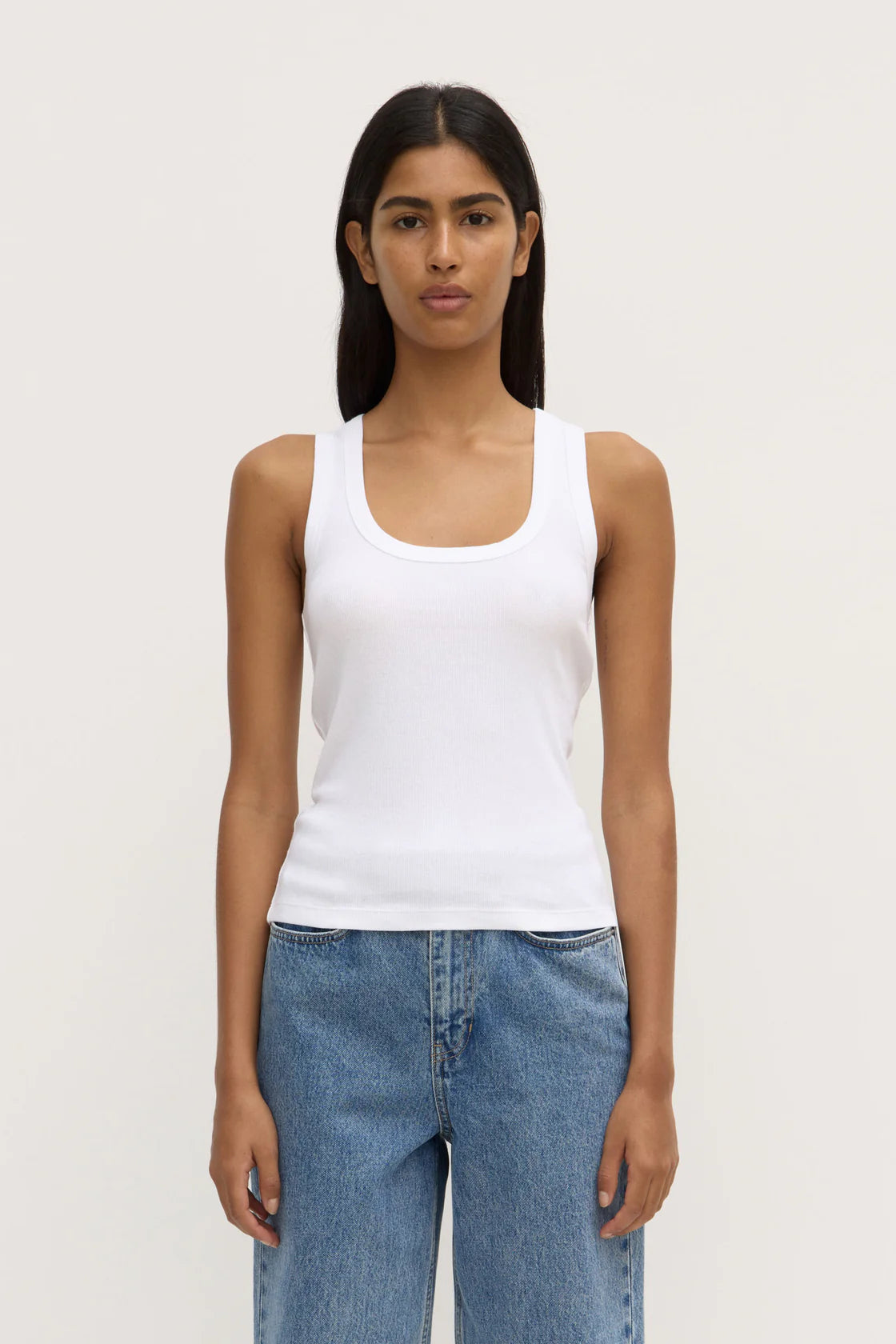 Robyn Scoop Neck Tank WHITE