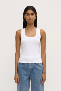 Robyn Scoop Neck Tank WHITE