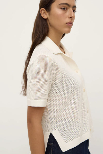 Kismet Knit Short Sleeve Shirt WHITE