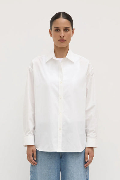 Marigold Poplin Long Sleeve Shirt WHITE