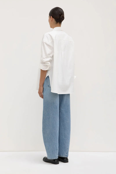 Marigold Poplin Long Sleeve Shirt WHITE