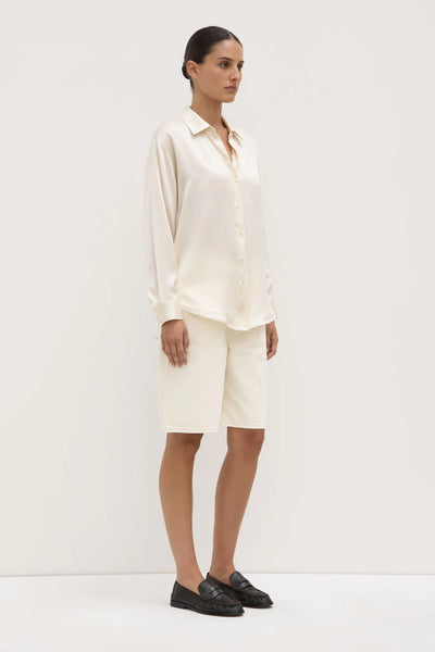 Pippa Silk Long Sleeve Shirt CREAM