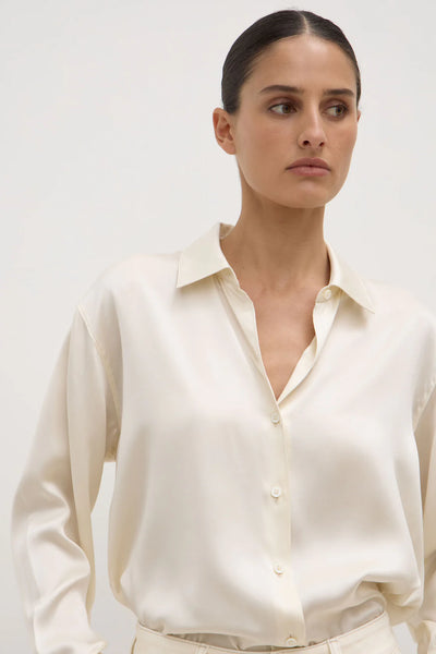 Pippa Silk Long Sleeve Shirt CREAM