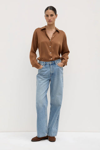 Pippa Silk Long Sleeve Shirt BRONZE