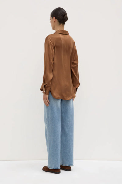 Pippa Silk Long Sleeve Shirt BRONZE