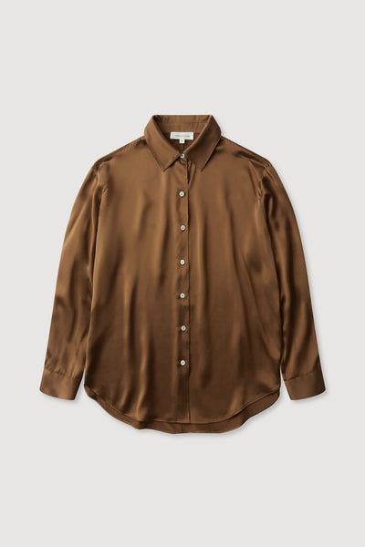 Pippa Silk Long Sleeve Shirt BRONZE