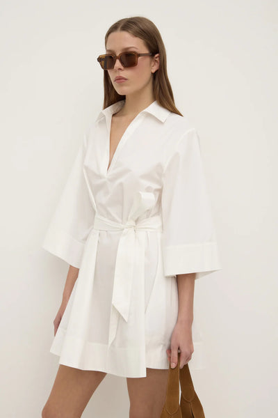 Claire Mini Shirt Dress WHITE