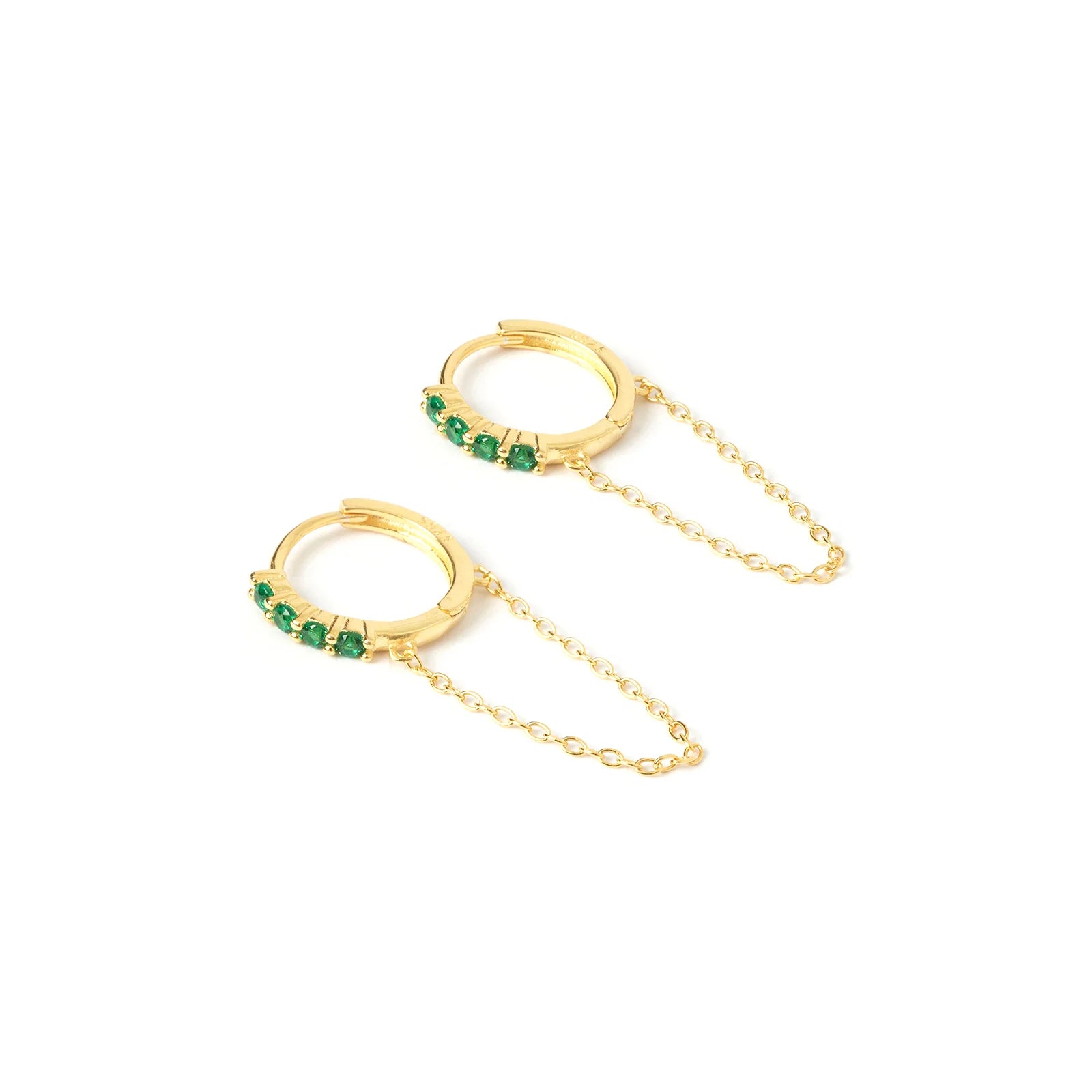 Maddox Hoops EMERALD 18K GOLD PLATED