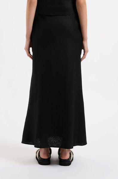 Amani Linen Skirt BLACK