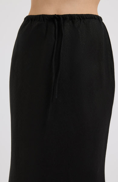 Amani Linen Skirt BLACK