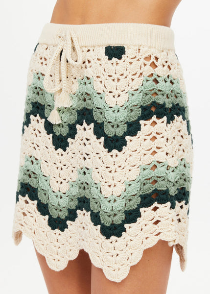 Tidal Hali Crochet Skirt JADE