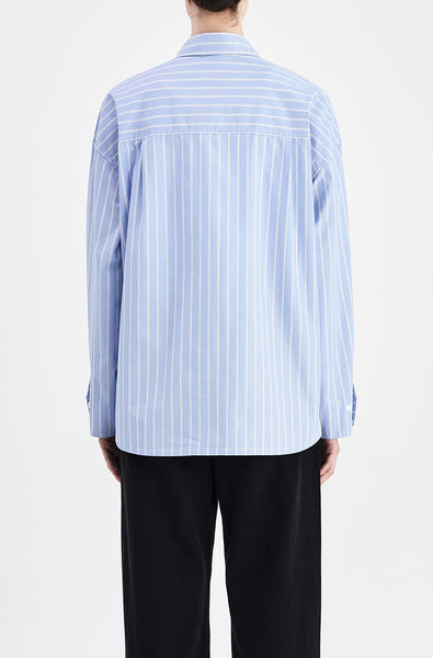 Organic Poplin Shirt SKY STRIPE