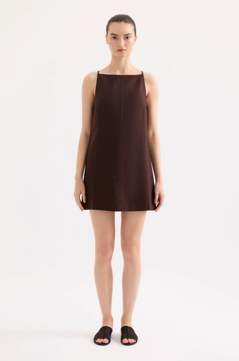 Mia Linen Mini Dress RAISIN