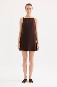 Mia Linen Mini Dress RAISIN