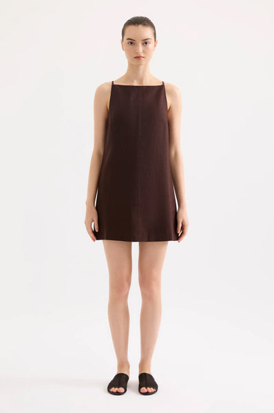 Mia Linen Mini Dress RAISIN