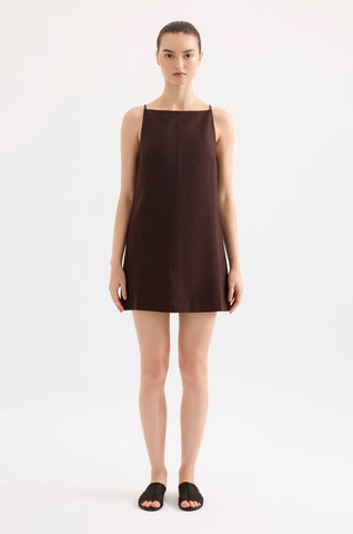 Mia Linen Mini Dress RAISIN