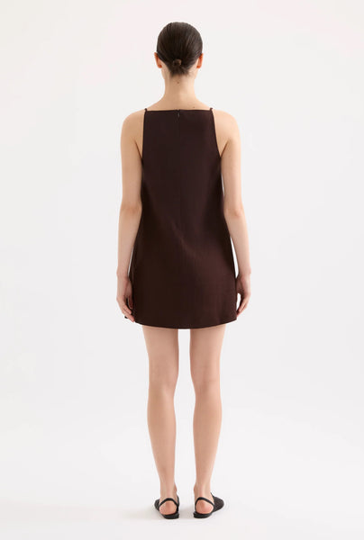 Mia Linen Mini Dress RAISIN