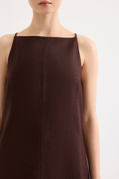 Mia Linen Mini Dress RAISIN