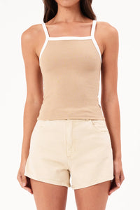 Organic Naomi Tank SUNSTONE/WHITE