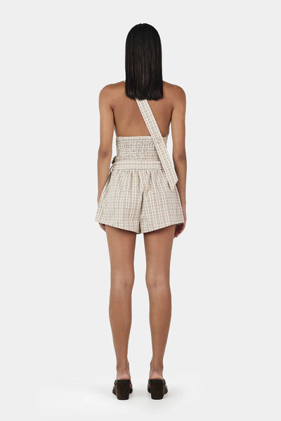 Sammy Asym Top BEIGE TARTAN
