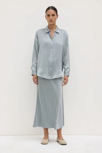 Pippa Silk Long Sleeve Shirt CLOUD