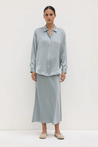 Pippa Silk Long Sleeve Shirt CLOUD