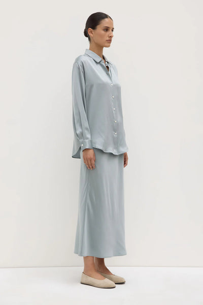 Pippa Silk Long Sleeve Shirt CLOUD