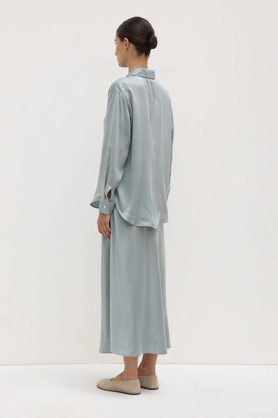 Pippa Silk Long Sleeve Shirt CLOUD