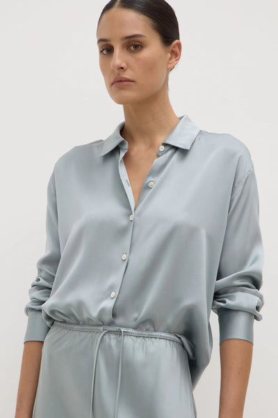 Pippa Silk Long Sleeve Shirt CLOUD