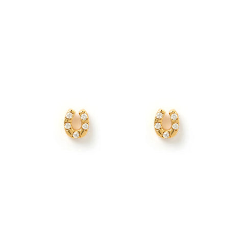 Lucky Horseshoe Studs 14K GOLD PLATED