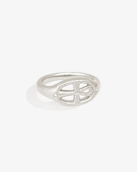 Cairo Seal Ring DIAMOND STERLING SILVER