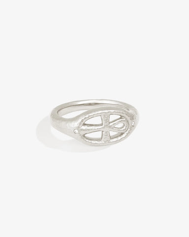 Cairo Seal Ring DIAMOND STERLING SILVER