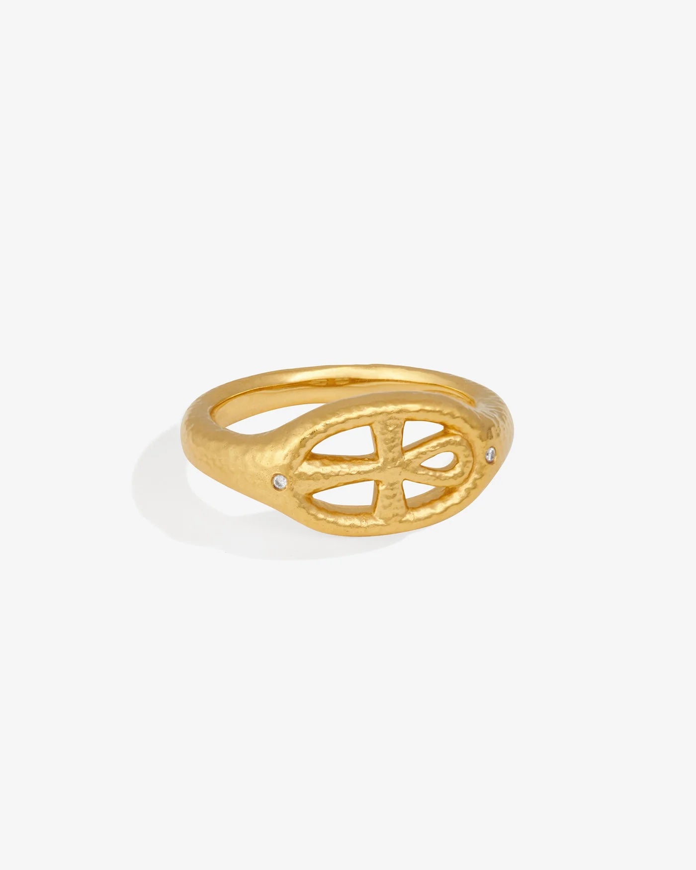 Cairo Seal Ring DIAMOND 18K GOLD VERMEIL