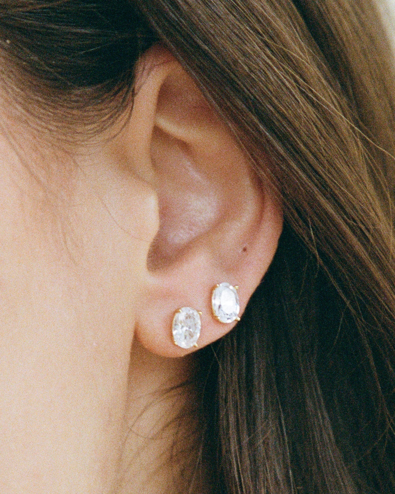Oval Studs 18K GOLD VERMEIL