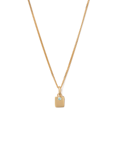 March Birthstone Necklace 18K GOLD VERMEIL/ AQUAMARINE
