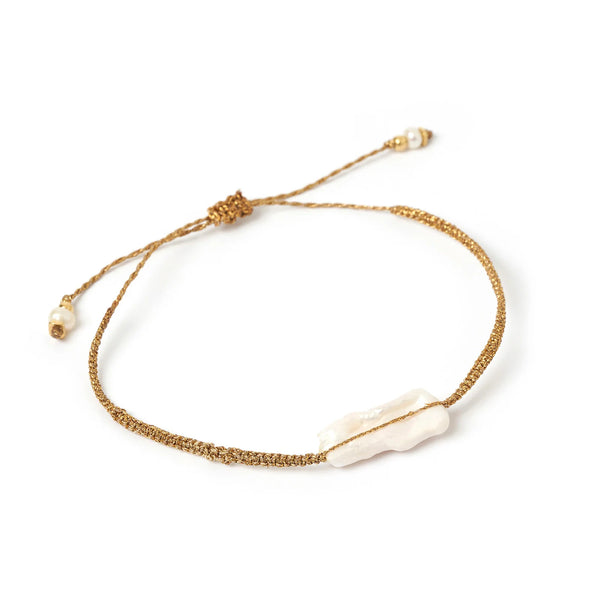 Tulum Pearl and Gold Bracelet 14K GOLD PLATED
