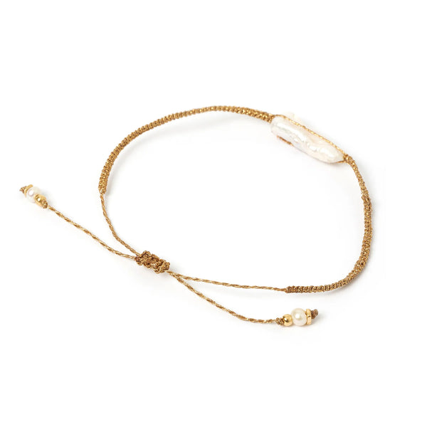 Tulum Pearl and Gold Bracelet 14K GOLD PLATED