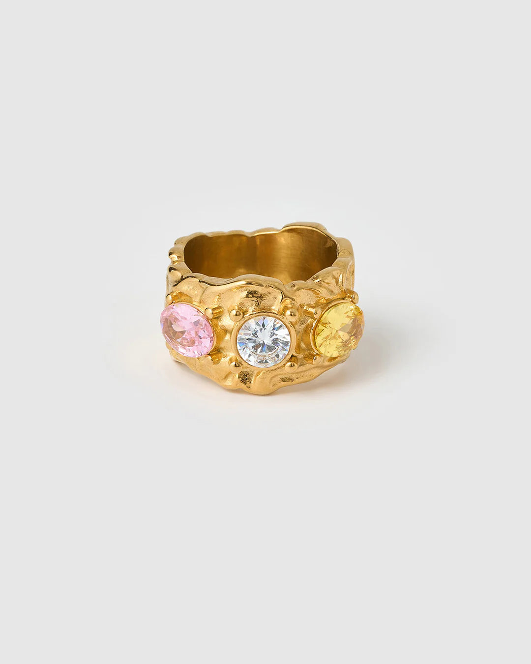 Roxy Rose and Citrine Ring 14K GOLD PLATED