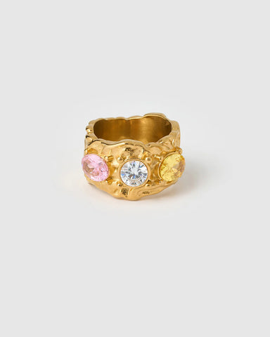 Roxy Rose and Citrine Ring 14K GOLD PLATED