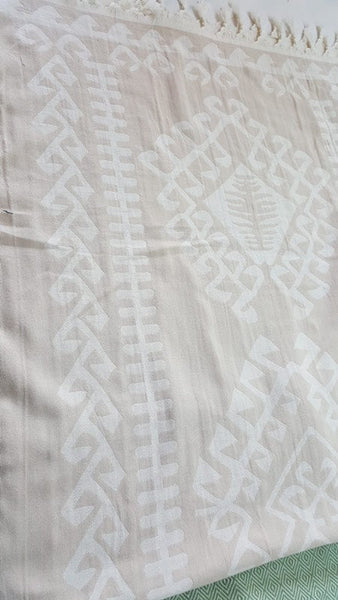 Turkish Towel Aztec Pattern BEIGE