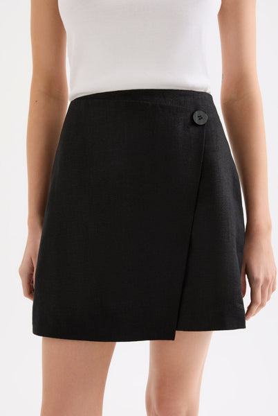 Thilda Linen Skirt BLACK