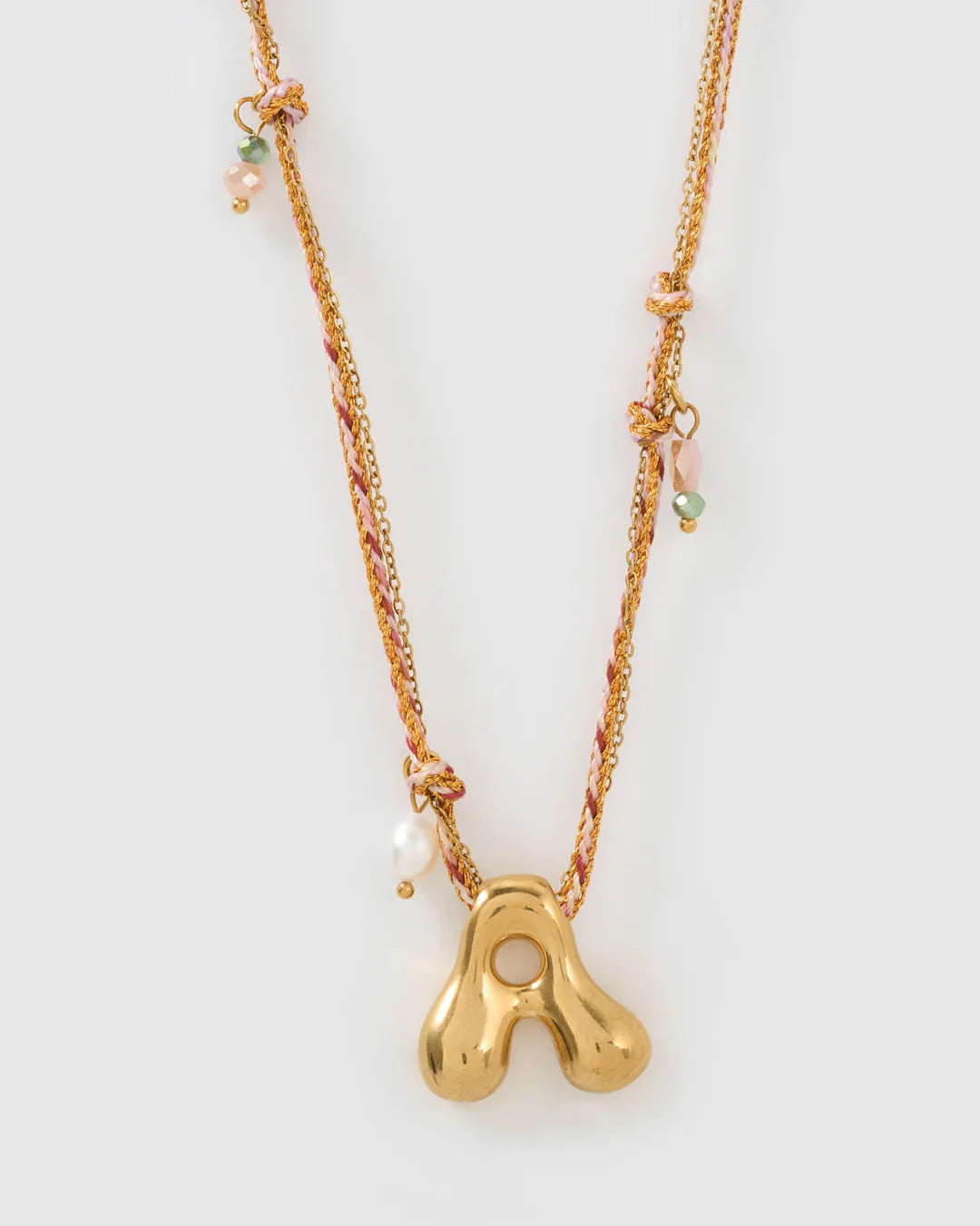 Bubble Letter Necklace 14K GOLD PLATED